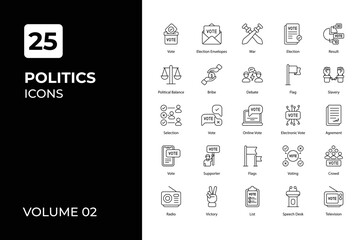 Politics icons collection.