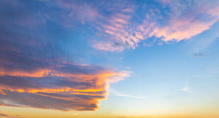 Fototapeta na wymiar Colorful sky sunset cloud background