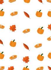 Transparent vector pumpkin pattern background