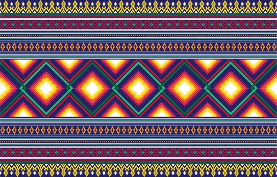 tribal ethnic themes geometric seamless background with a Peruvian american indigenous pattern. Textile print with rich native American tribal themes in an ethnic traditional style. Clothing with Nava