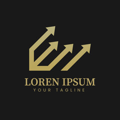 Creative template logo WI with arrows