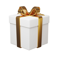 3D Rendering cute gift box for Merry Christmas isolated on the white background with selection clipping path