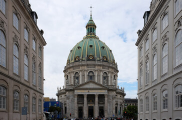 Fototapeta na wymiar Dome of Frederik’s Church in Copenhagen