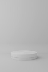 3D Rendering Abstract background with realistic basic geometry cylinder pedestal podium. Minimal scene for product display presentation and exhibition mockup