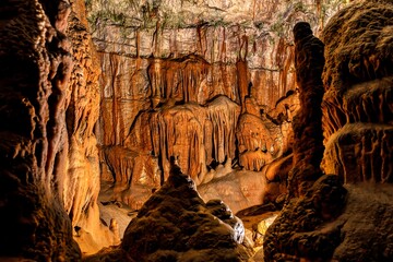 Fototapeta na wymiar Dripstones in the cave