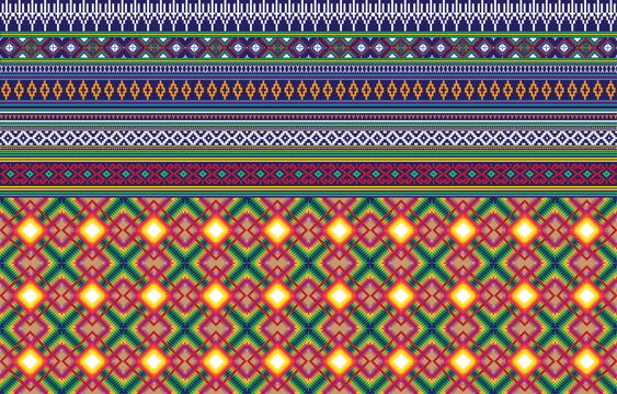 tribal ethnic themes geometric seamless background with a Peruvian american indigenous pattern.