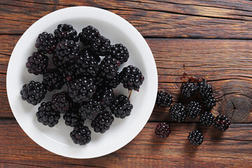 Blackberry in a plate