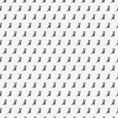 Seamless vector pattern with cat on white background. 3d illustration.