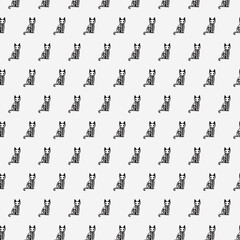 Seamless vector pattern with cat on white background. 3d illustration.