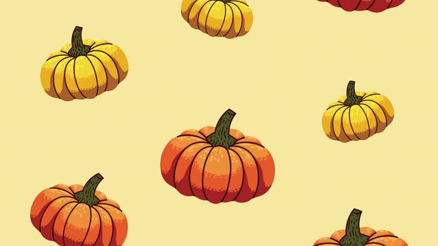 pumpkins pattern autumn season animation