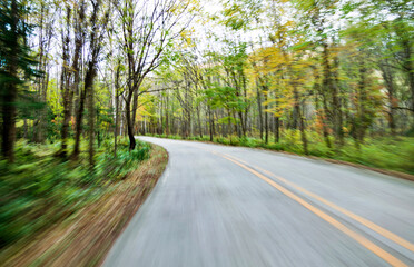 Empty road in motion blur