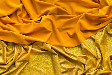 Golden draped fabric