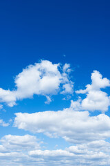 Naklejka na ściany i meble Blue sky with white cloud closeup