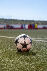 Fototapeta na wymiar Football ball close up