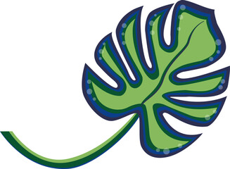 Monstera abstract leaf isolated vector illustration for decor