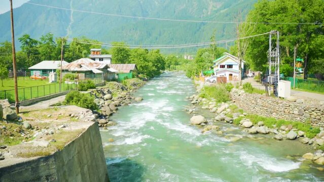 View of Betab Valley in winter season, near Pahalgam, Kashmir, India
