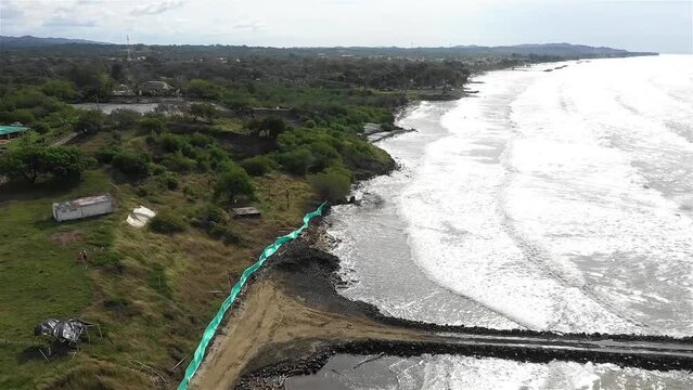 El Mar a Orillas de arboles y Rompe olas 