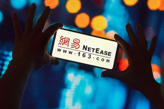 October 3, 2022, Brazil. In this photo illustration, the NetEase 163 logo is displayed on a smartphone.