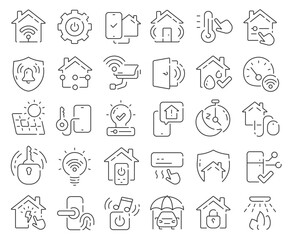 Fototapeta na wymiar Smart house line icons collection. Thin outline icons pack. Vector illustration eps10