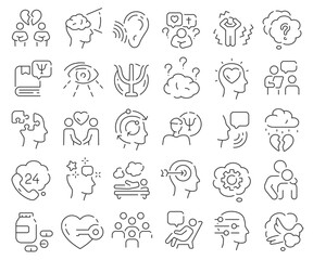 Psychology line icons collection. Thin outline icons pack. Vector illustration eps10