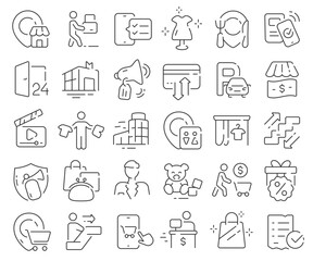 Shopping mall line icons collection. Thin outline icons pack. Vector illustration eps10
