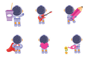 bundle set cute astronaut collection