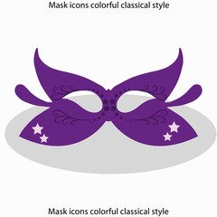 Mask icons colorful classical style