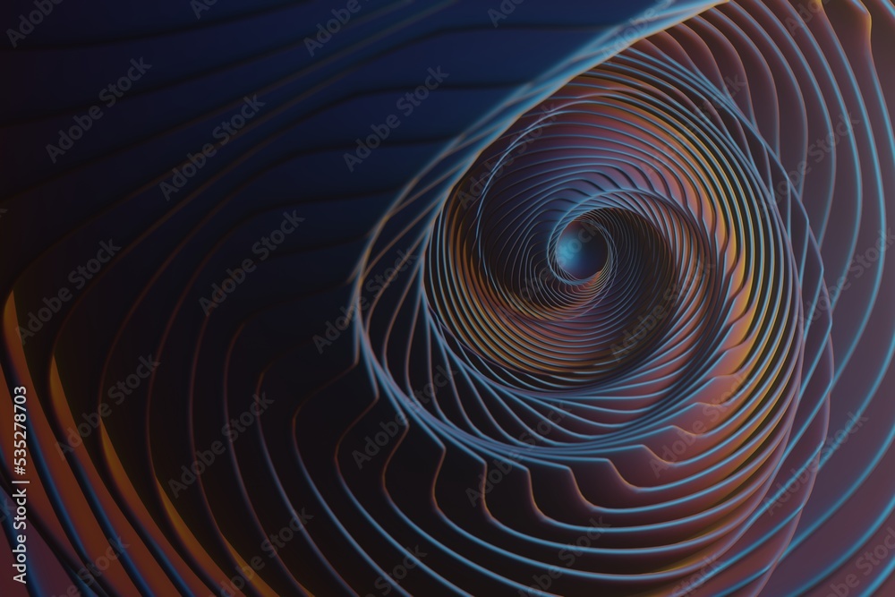 Poster Wonderful Abstract colourful swirl golden ratio background. Starburst dynamic wave. 3d rendering illustration  Background pattern for design.