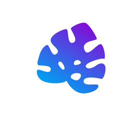 Gradient Tropical Exotic Palm Leaf Silhouette Minimalist Poster Element Icon