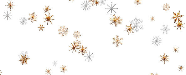 Christmas background design of snowflake and snow falling in the winter 3d illustration