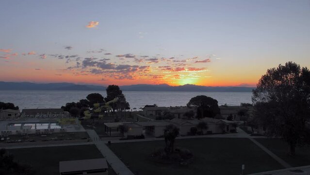 Sunrise Timelapse Mountains Beach Moraitika Messonghi Corfu Greece 2022