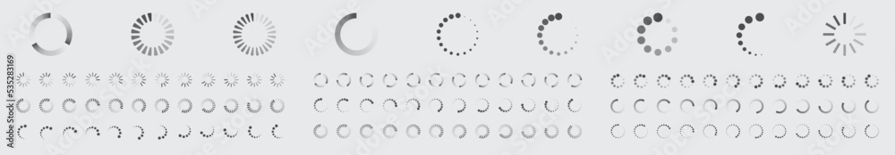 Fototapete circular loading buffering icons vector set video ready for animation gif all keyframes frames bufri