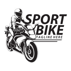 Sport motorcycle logo vector illustration.