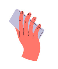 Smartphone in hand. Vector illustration