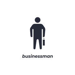 Vector sign businessman symbol is isolated on a white background. icon color editable.