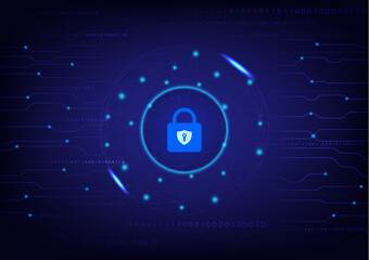 Abstract padlock security digital background. cyber technology concept, protect system innovation, vector illustration