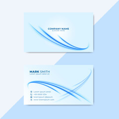 Blue wavy Business Card Template. Creative Business Card vector