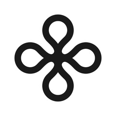 Rounded Metaball Cross Stroke Shape Icon