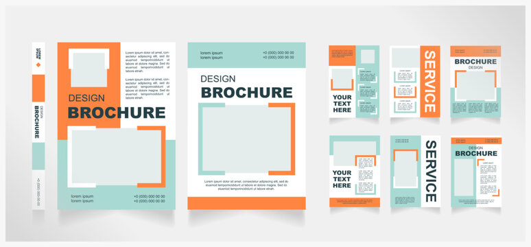 Art And Creative Services Blank Brochure Design. Template Set With Copy Space For Text. Premade Corporate Reports Collection. Editable 8 Paper Pages. Arial Black, Regular Fonts Used