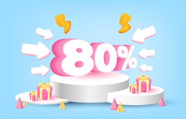Podium for placing products promotion 80% off, cthunder, arrow, gift,