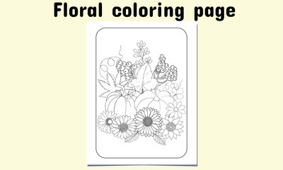 Autumn Floral Coloring page