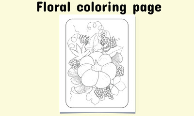 Autumn Floral Coloring page