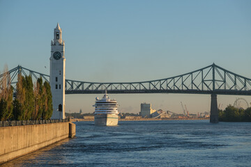 Phoenix cruiseship or cruise ship liner Amera arrival to port Montreal, Canada on sunny day on St....