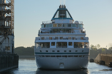 Phoenix cruiseship or cruise ship liner Amera in port of Montreal, Canada on sunny day on St....