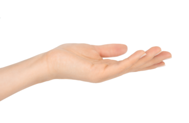 Isolated open female hand