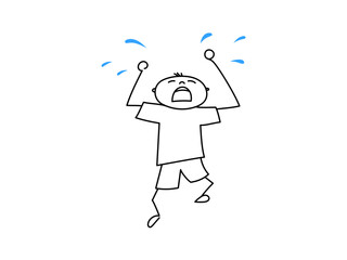 The man is crying and screaming. The man stamps his feet in hysterics.