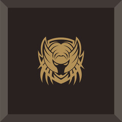 simple valkyrie head logo for symbol or icon