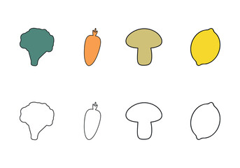 Food line icons. Vector illustration