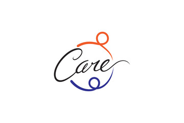 people care logo, family or charity logo template