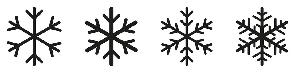 Set of black Snowflakes icons. Black snowflake. Snowflakes template. Snowflake winter. Snowflakes icons. Snowflake vector icon.